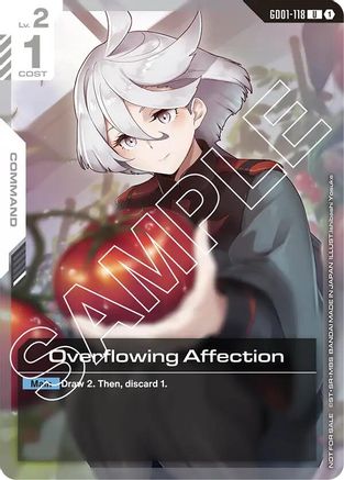Overflowing Affection (Newtype Challenge 2025 Mission 1) (GD01-118) - Gundam Promotional Cards Holofoil