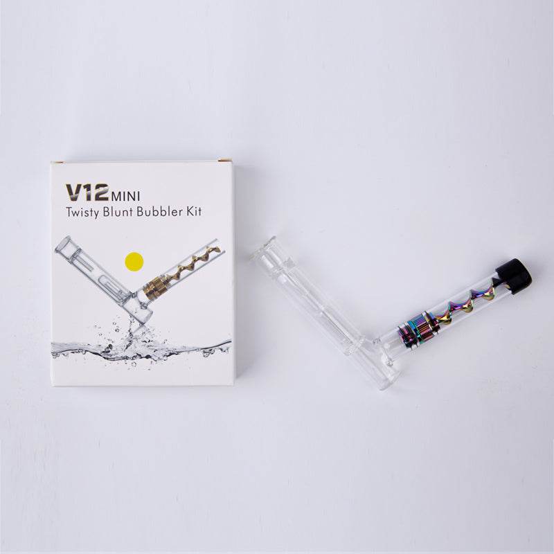 V12mini Hookah Set Spiral Pipe Atomizer Pipe Glass Twisty Blunt Smoker