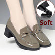 Women's Metal Buckle Chunky Heel Loafers for Smart Casual and Office Wear