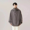 Autumn Winter Oversized Turtleneck Hoodie  Pullover for mens