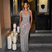 Sleeveless Square neck Suspender Sequined Long Party Dress