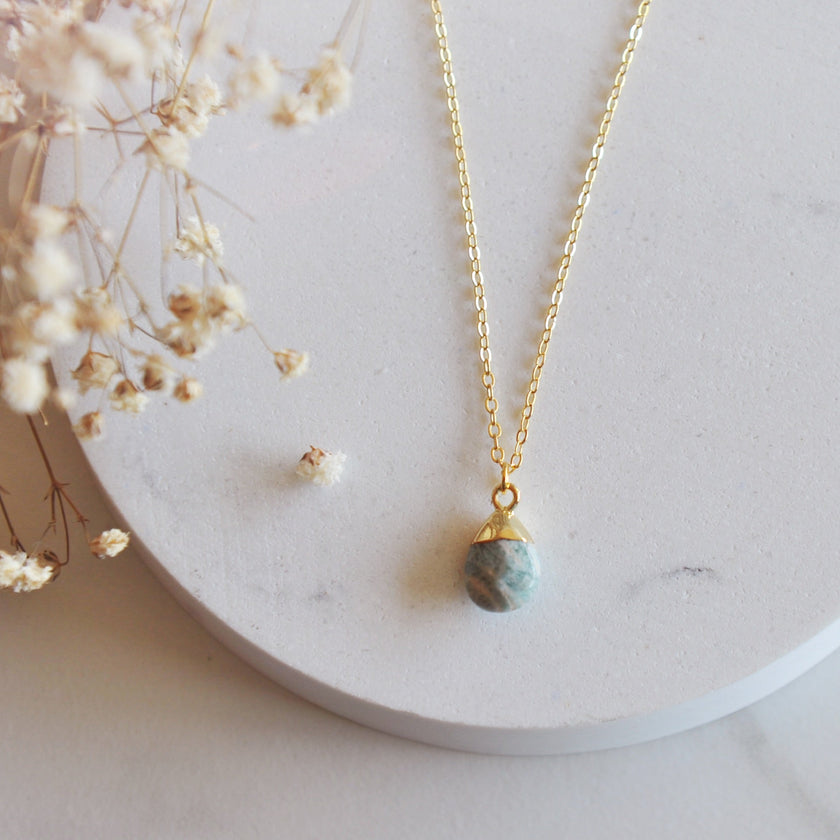 Amazonite Drop Necklace