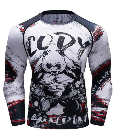 Men’s MMA Compression Rash Guard Set – Anime BJJ Grappling Fight Shorts & Leggings Training Gear