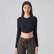 Women Slim Fit Long Sleeve Crop top Workout Sports Gym top