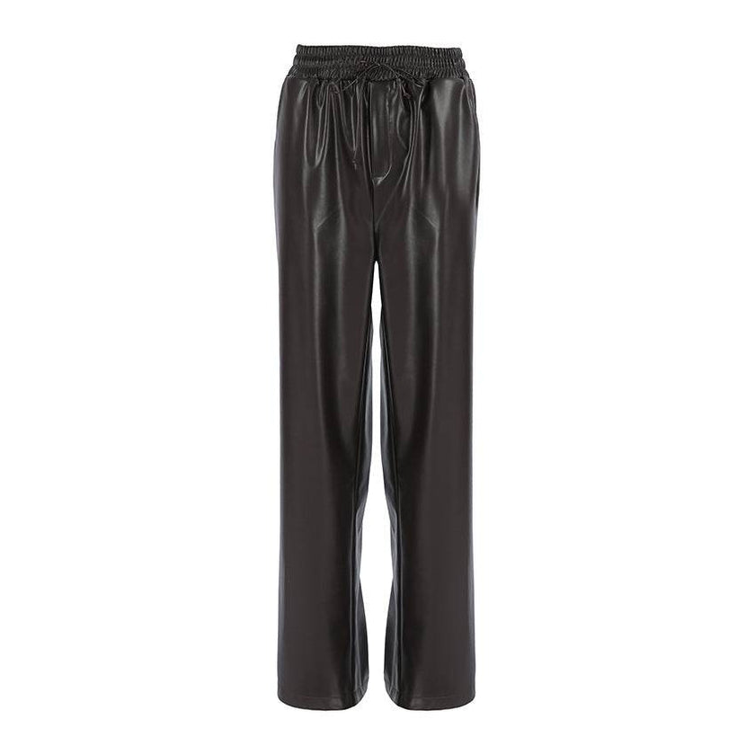 Casual Leather High-waisted Work Formal Trousers Pant women