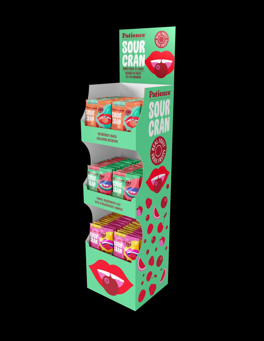 Patience Fruit - SourCran Shipper (Pch, Wtmln, Rasp) (1disp)
