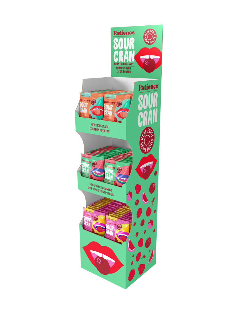 Patience Fruit - SourCran Shipper (Pch, Wtmln, Rasp) (1disp)