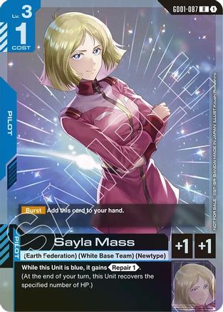 Sayla Mass (Store Tournament Participant Pack 01) (GD01-087) - Gundam Promotional Cards Holofoil