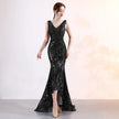 Evening Female V-neck Sexy Night Show Ladies Party Dinner Dress Host