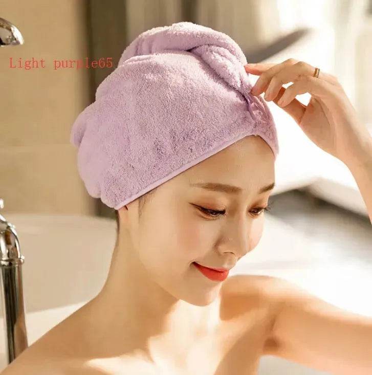 Women's Microfiber Hair Dryer Cap Absorbent Hair Towel.