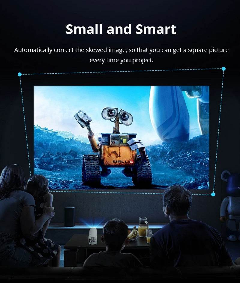 Mini Smart Projector – Portable 4K WiFi6 Design for Home Theater & Outdoor Movies
