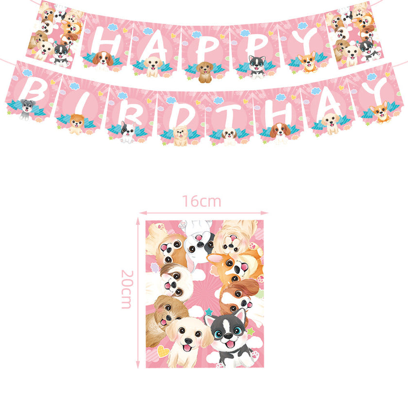 Dog Paw Party Tableware Set – Birthday Plates, Cups, Cutlery & Decorations