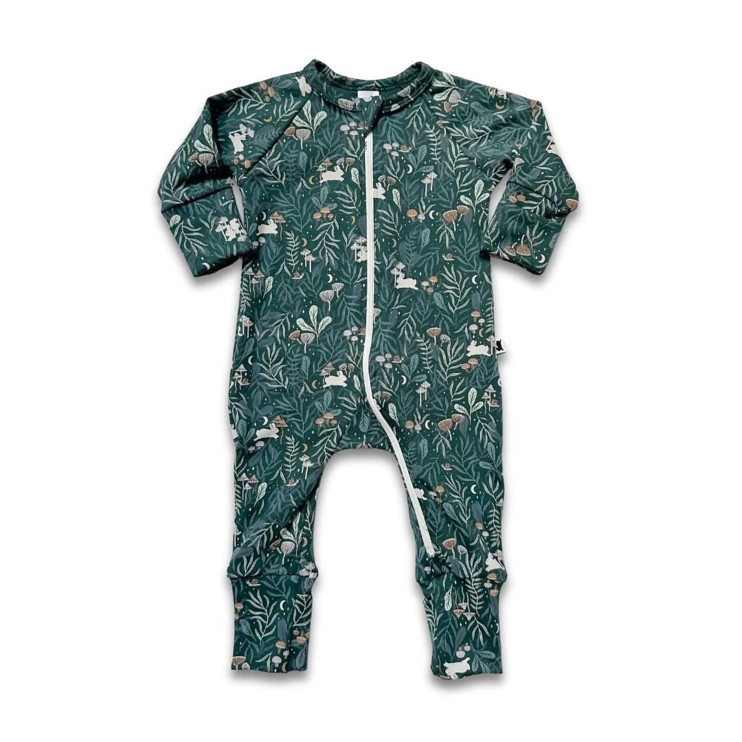 Bamboo Baby Zipper Footed Onesie | Outer Space