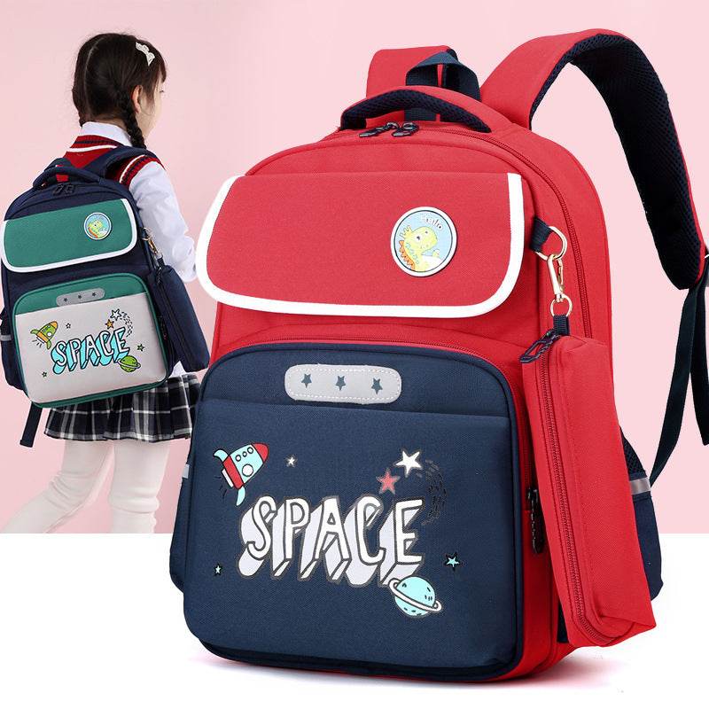 Primary School Large Capacity Spine Supportive Canvas Backpack for school
