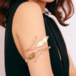 Geometric Metal Arm Bracelet – Gold & Silver Electroplated Bangle for Women