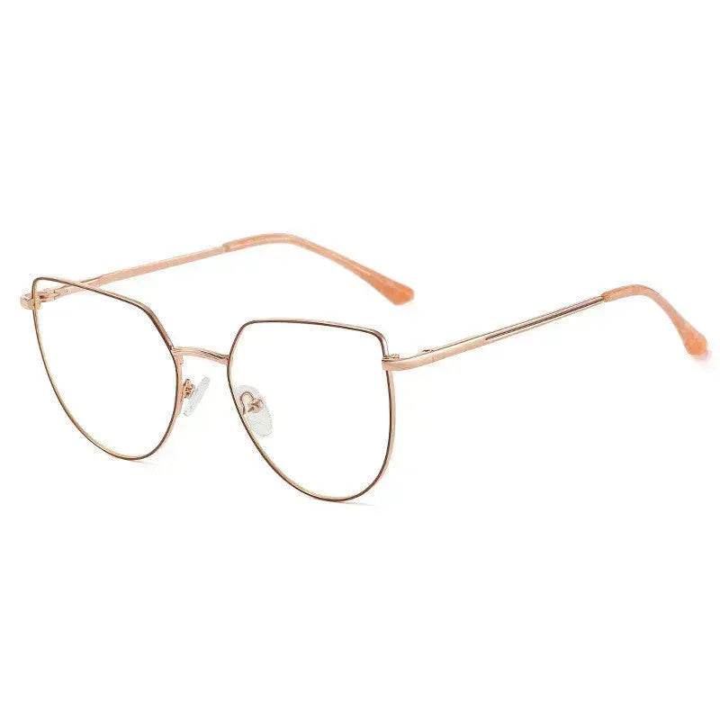 Women's Plate Anti-Blue Light Glasses – Fashion Metal Large Frame