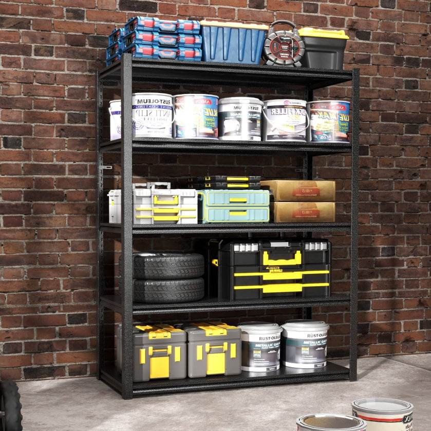 Tier Metal Shelves For Storage Garage Shelving 2000LBS Heavy Duty Storage Shelves Adjustable Garage Shelf Industrial Shelving Unit Storage Utility Rack,Black