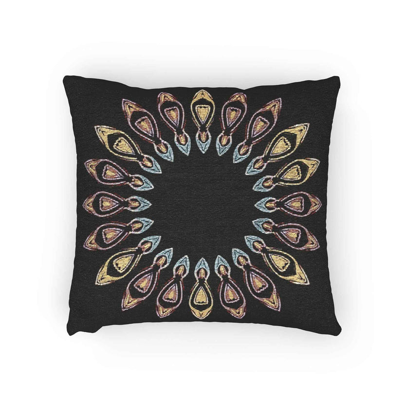 Geometric Pattern Woven Pillow | Decorative Throw Cushion