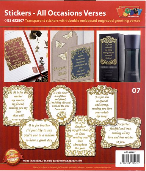 All Ocassions  Stickers Assorted Gold/Silver