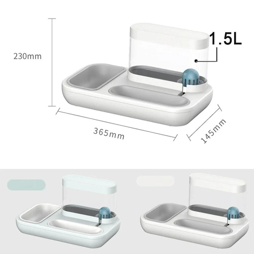 Automatic Pet Cat Feeder & Water Dispenser – 2-in-1 Auto Food & Water Station for Cats & Dogs (Blue / White)