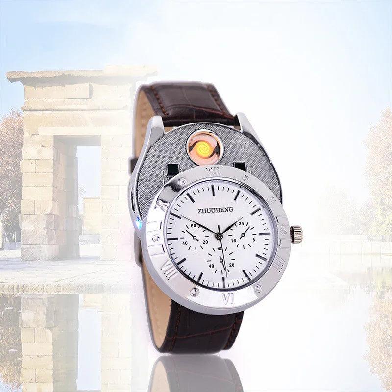 USB Charging Quartz leather Watch for Men