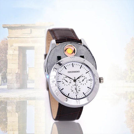 USB Charging Quartz leather Watch for Men