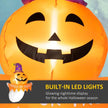 Outsunny 3.4ft Halloween Inflatables Window Sticker Ghost With Orange Face, Blow Up Halloween Decorations Outdoor LED Yard Display, Waterproof
