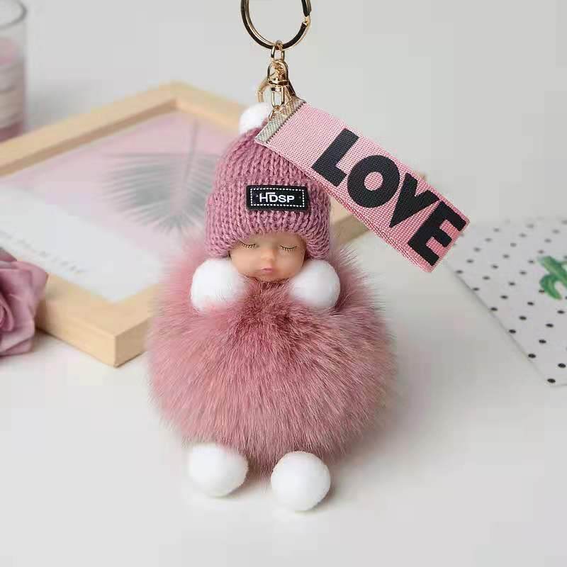 Cute Sleeping Doll Plush Doll Keychain Pendant Backpack Handbag Wallet Accessories