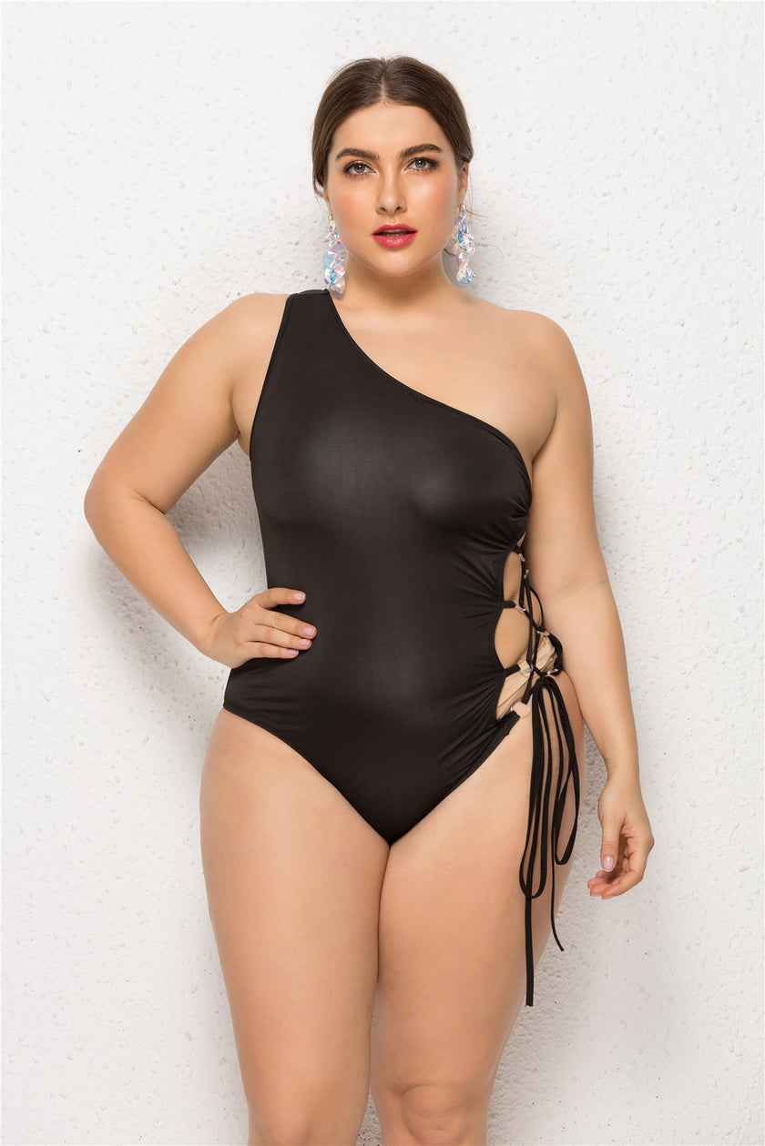 Women's Plus Size Off-Shoulder One-Piece Swimsuit – Tummy Control Bikini 2XL-5XL