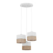 LINOBIANCO 3-Light Cluster Pendant with Linen & Jute Shades for Dining, Kitchen & Living  Room
