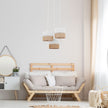 LINOBIANCO 3-Light Cluster Pendant with Linen & Jute Shades for Dining, Kitchen & Living  Room