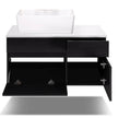 31.5 Inches Wall Mounted Single Bathroom Vanity With Engineered Stone Top