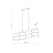 Linobianco 4-Light Linear Pendant with Linen & Jute Shades for Kitchen Island & Dining Table
