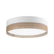 Linobianco Natural Linen Scandinavian Flush Mount Ceiling Light for Bedroom, Hallway & Low Ceilings