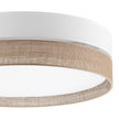 Linobianco Natural Linen Scandinavian Flush Mount Ceiling Light for Bedroom, Hallway & Low Ceilings