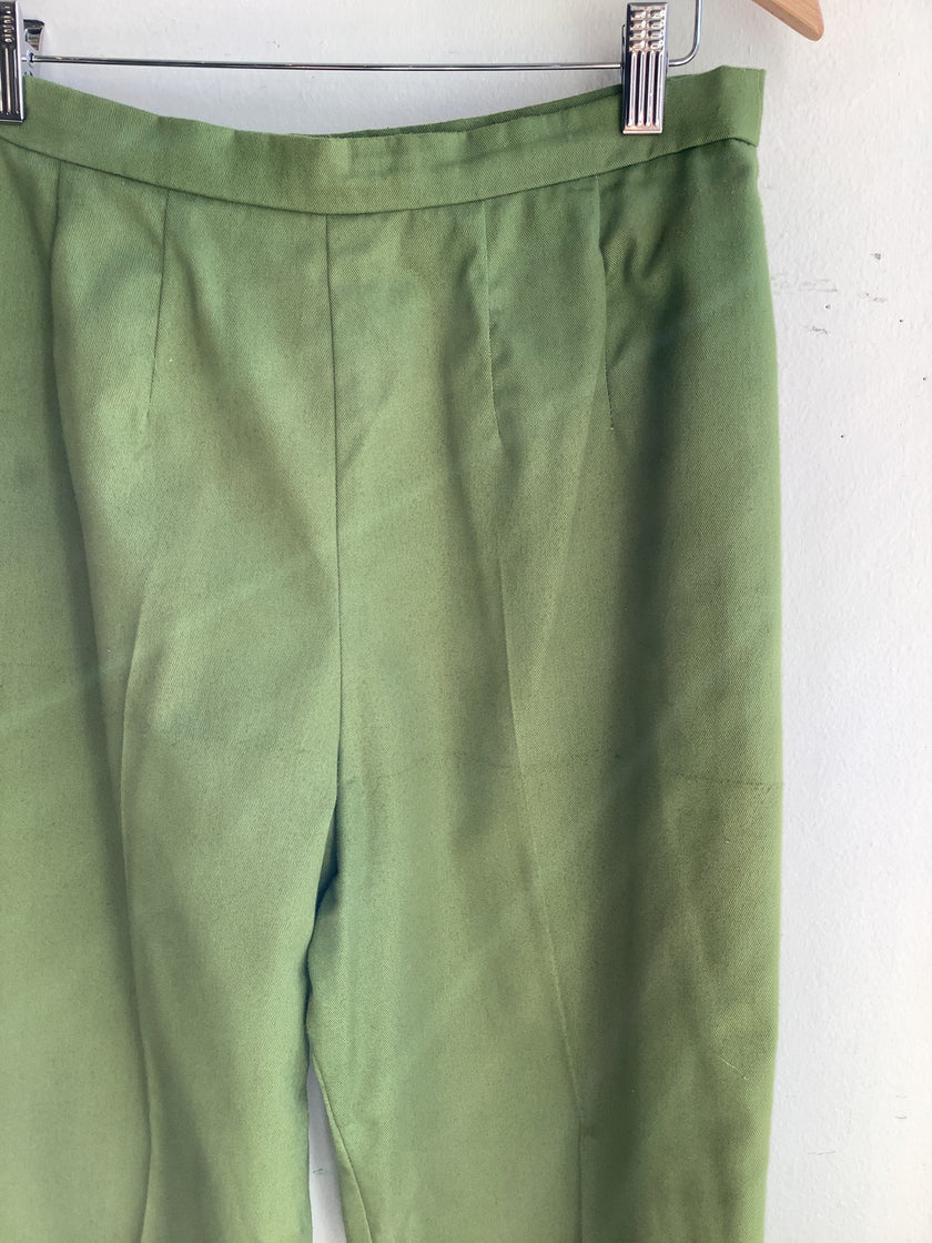 Vintage High-Waisted Green Trouser