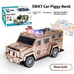 Cartoon Piggy Bank with Smart Face Unlock – Hummer Police Car Coin Bank | Canada & USA