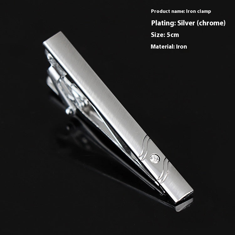 Men's Silver Electroplated Tie Clip – 25 Line Pattern Styles, 5cm Flat Head Business Tie Bar | Canada & USA