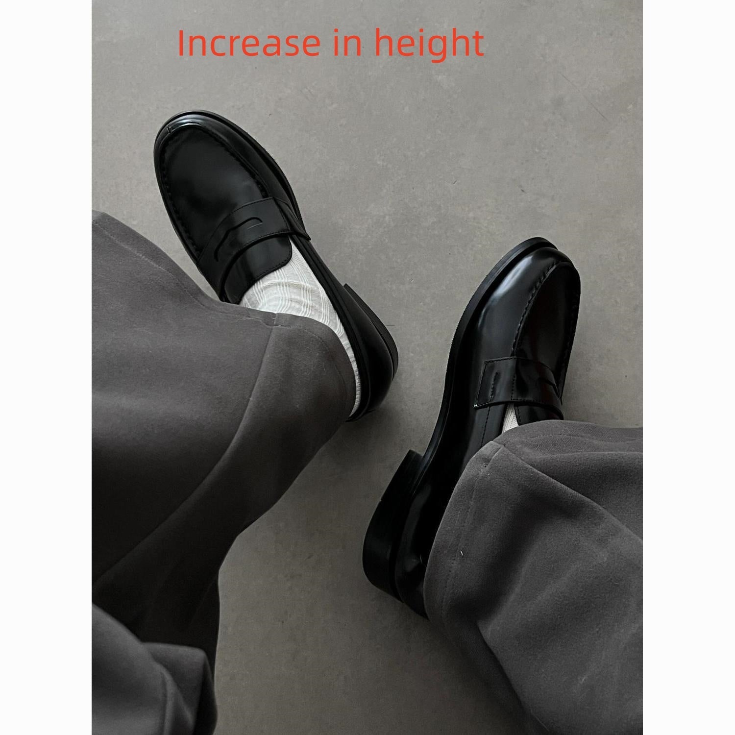 Men's British-Style Slip-On Leather Loafers – Height-Increasing Option, Sizes 38–46