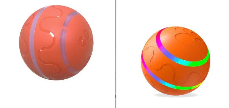 Smart Self-Rotating Cat Ball Toy – USB Rechargeable, LED Light, Remote Control Option | Yellow, Pink, Orange