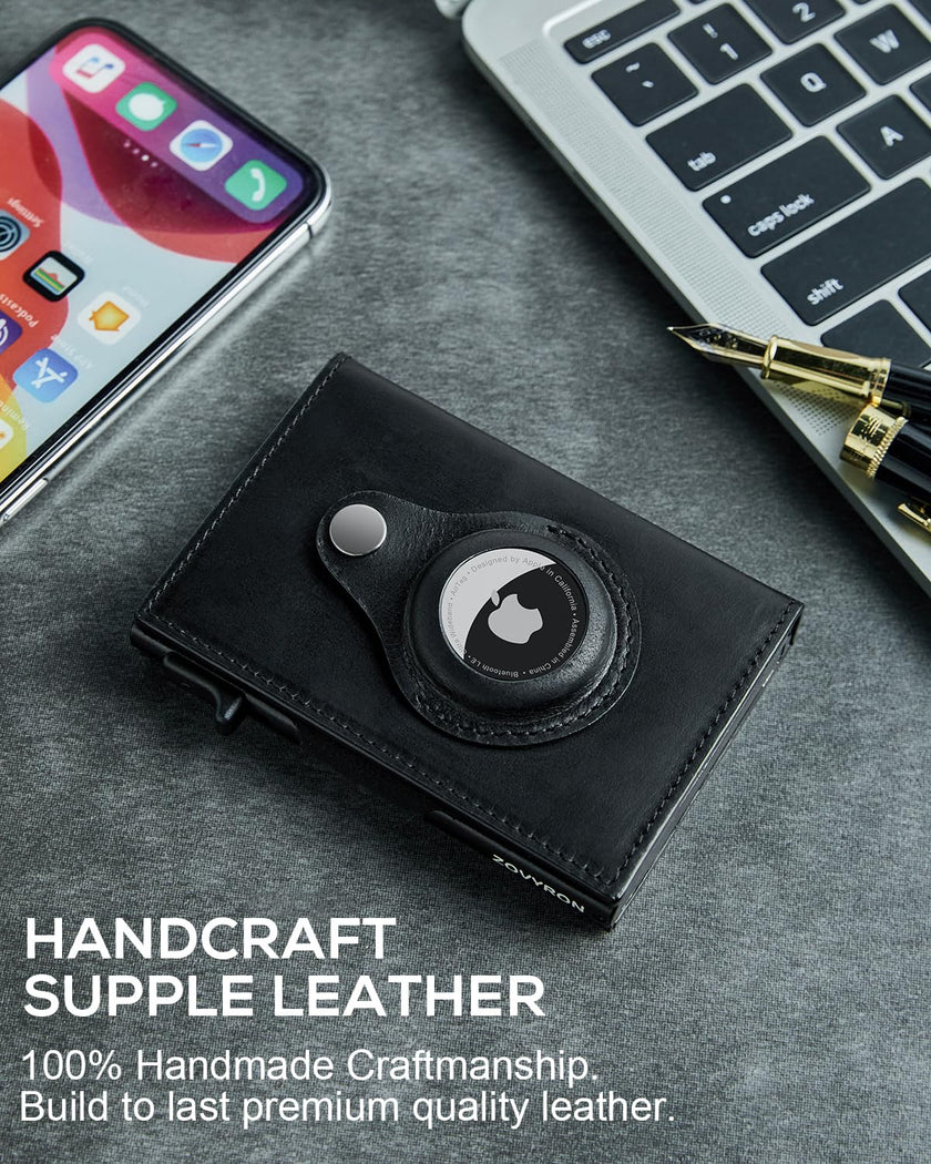 Men's Slim AirTag Wallet with RFID Blocking and Card Slider