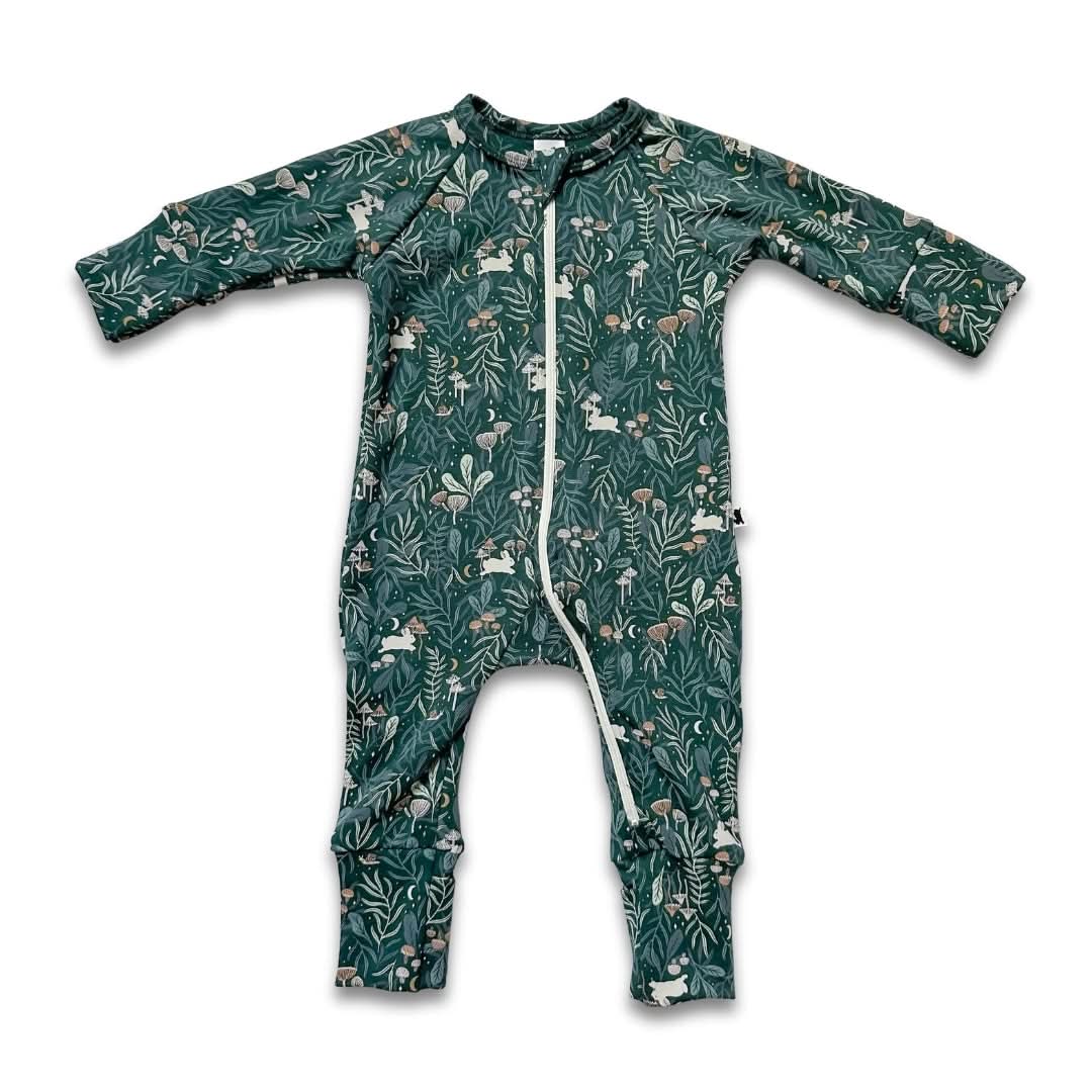Bamboo Baby Zipper Footed Onesie| Celestial Floral
