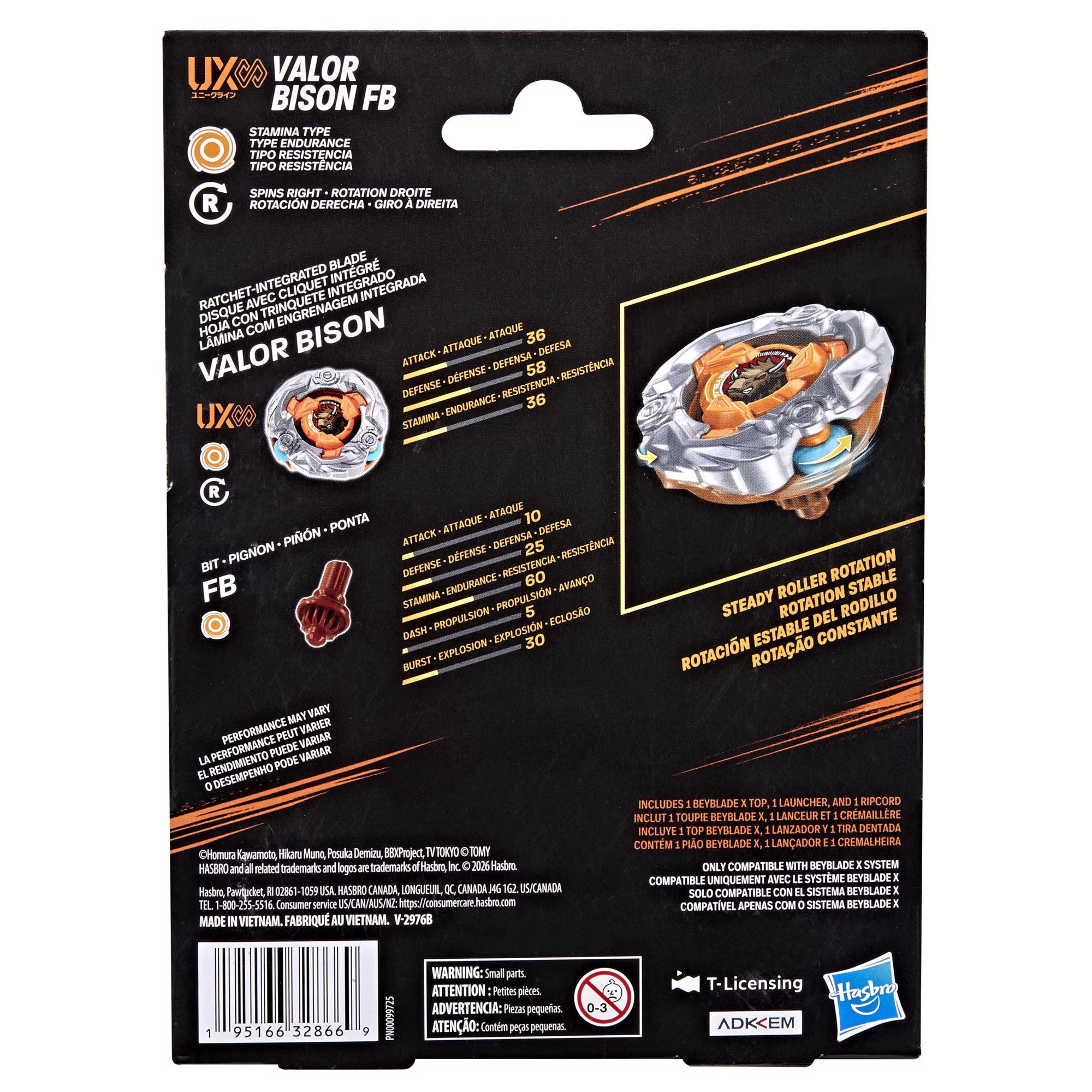 (Hasbro) Beyblade X - Valor Bison FB