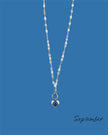 Heart Stone Necklaces in silver - various birthstone colours
