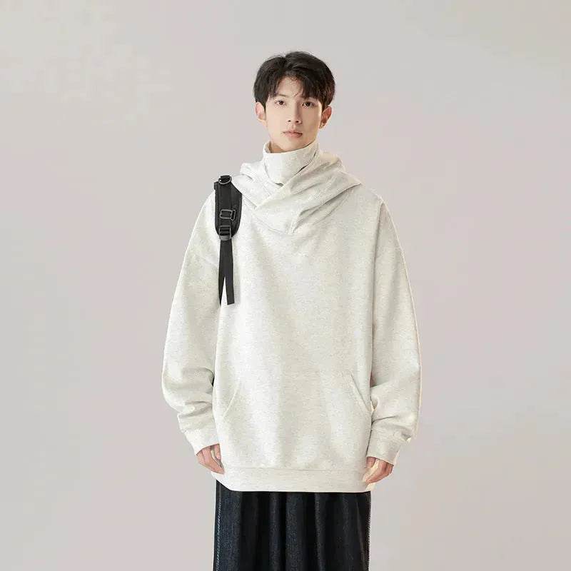 Autumn Winter Oversized Turtleneck Hoodie  Pullover for mens