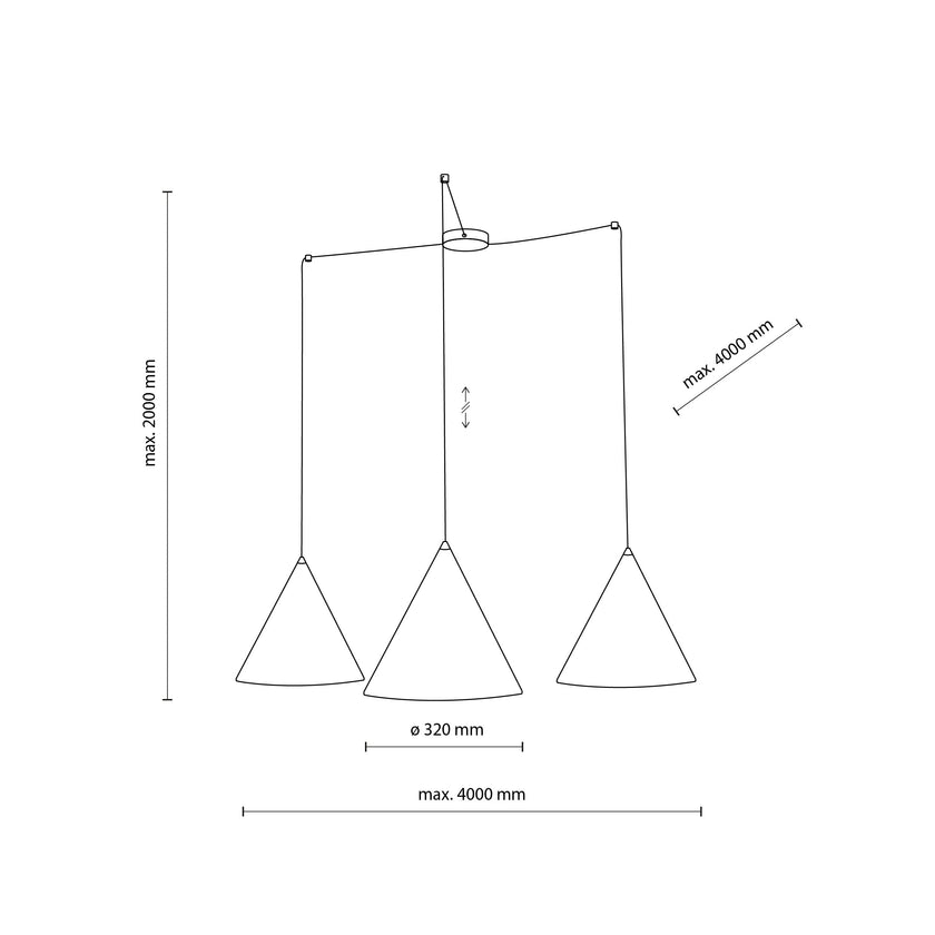 CONO 3-Light Modern Pendant Light for Kitchen Island, Dining Table & Contemporary Interiors