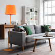 NICOLA Orange Mid-Century Modern Floor Lamp for Living Room, Bedroom & Office – Retro Minimalist Lighting
