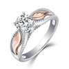Fashion Electroplated Angel Wings Gold Crystal Women Ring