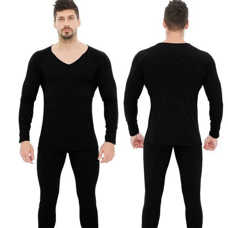 Winter Men's Sleepwear Loungewear Cashmere Long John set