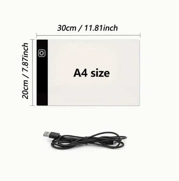 LED Light Pad Drawing Board for Tracing – Adjustable Brightness, A2/A3/A4/A5